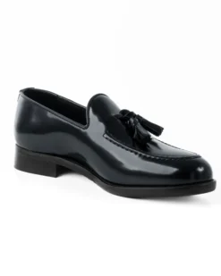 Mocassini Uomo Con Nappine Scarpe Ecopelle Abrasivate Lucide Eleganti Cerimonia Suola Di Cuoio Casual Blu GIOSAL-S1266A