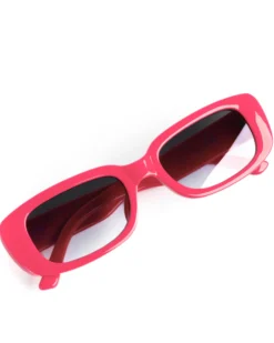 Occhiali da Sole Uomo Donna Unisex Casual Sunglasses Lenti Nero Squadrate Rosa Fluo GIOSAL-OC1062A