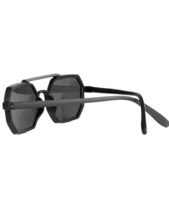 Occhiali da sole uomo unisex ottagonale doppio ponte lenti fumè nero GIOSAL-OC1101A