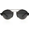 Occhiali da sole uomo unisex rotondi con ponte metallico vintage nero oro GIOSAL-OC1099A