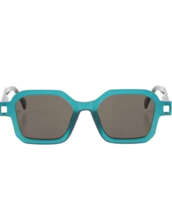 Occhiali da Sole Uomo Unisex Sunglasses Geometrici Squadrati Esclusivi Turchese GIOSAL-OC1086A