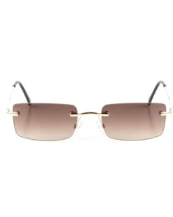 Occhiali da Sole Uomo Unisex Sunglasses Lenti Squadrate Casual Sottili Marrone GIOSAL-OC1082A