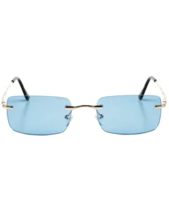 Occhiali da Sole Uomo Unisex Sunglasses Lenti Blu Squadrate Sottili GIOSAL-OC1013A