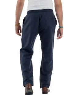 Pantalaccio Lino Regular Fit Tasca Posteriore Basic Blu P6300A
