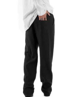 Pantalaccio lino uomo baggy fit morbido comodo nero P6304A