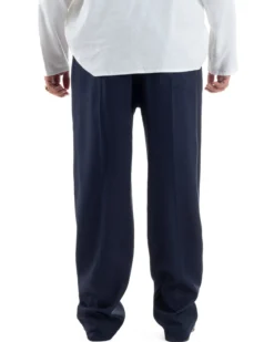 Pantalaccio lino uomo baggy fit morbido comodo blu P6302A