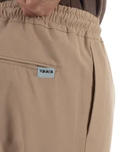 Pantalaccio uomo lino viscosa pantaloni coulisse relaxed fit camel BERNA M-261226