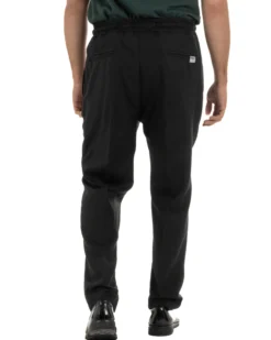 Pantalaccio uomo lino viscosa pantaloni coulisse relaxed fit nero BERNA M-261226