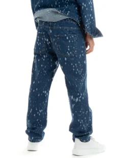 Pantaloni Jeans Uomo Straight Fit Denim Scuro Con Rotture Cinque Tasche GIOSAL-P5929A