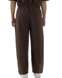 Pantaloni uomo baggy pantalaccio tuta cotone basic logo marrone ICON IUP001