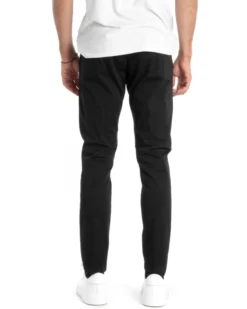 Pantaloni Uomo Cotone Tasca America Chinos Sartoriale Slim Fit Casual Nero GIOSAL-P5702A