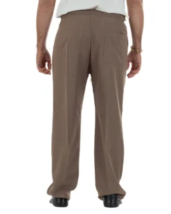 Pantaloni uomo pantalaccio morbido viscosa baggy fondo largo marrone GIOSAL-P6443A