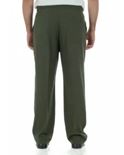 Pantaloni Uomo Pantalaccio Morbido Viscosa Baggy Fondo Largo Verde P6093A