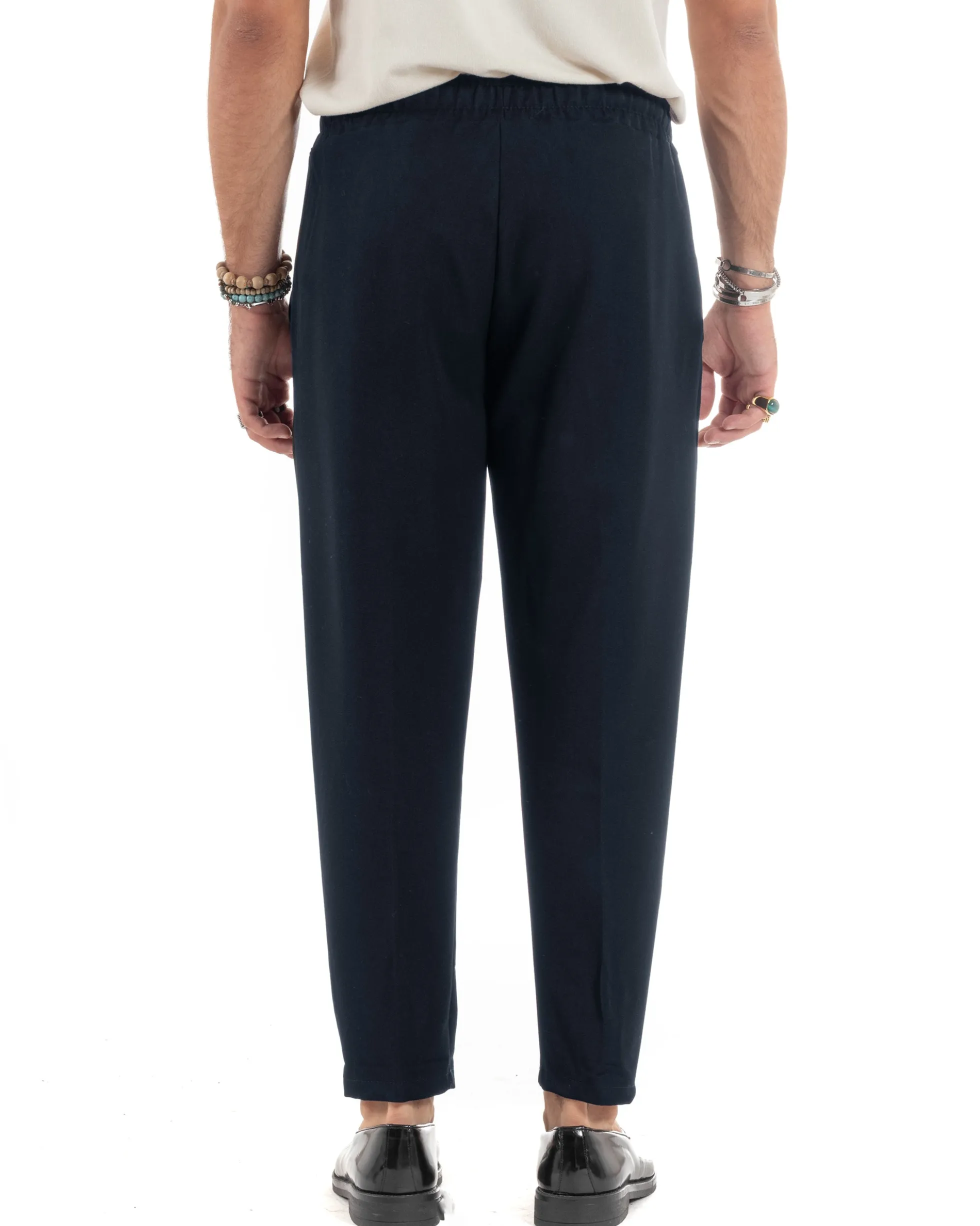 Pantaloni Uomo Pantalaccio Morbido Coulisse Viscosa Invernale Blu P6157A
