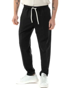 Pantaloni Uomo Pantalaccio Viscosa Morbido Regular Fit Nero P6247A