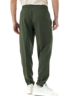 Pantaloni Uomo Pantalaccio Viscosa Morbido Regular Fit Verde P6248A