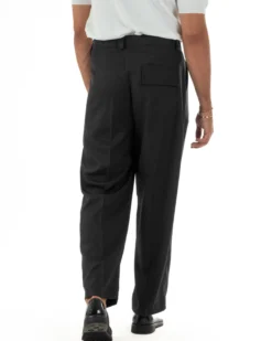 Pantaloni uomo sartoriali con pinces fondo largo nero GIOSAL-P6516A