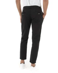 Pantaloni Uomo Slim Cotone Elastico Classico Tasche America Basic Nero GIOSAL-P5004A