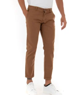 Pantaloni Uomo Slim Cotone Elastico Classico Tasche America Basic Camel GIOSAL-P5009A