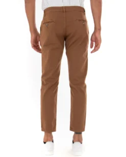 Pantaloni Uomo Slim Cotone Elastico Classico Tasche America Basic Camel GIOSAL-P5009A