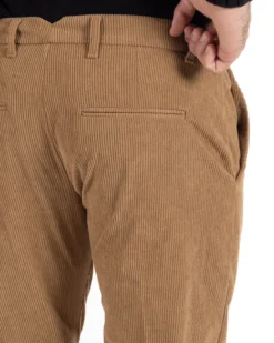 Pantaloni Uomo Tasca America Classico Velluto Costine Camel Casual GIOSAL-P6001A