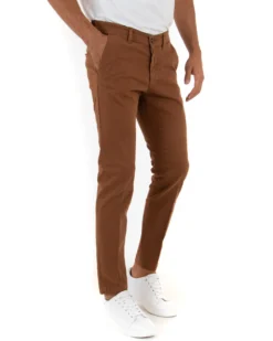 Pantaloni Uomo Tasca America Lungo Classico Slim Tabacco GIOSAL-P5402A