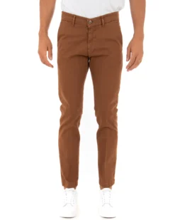 Pantaloni Uomo Tasca America Lungo Classico Slim Tabacco GIOSAL-P5402A