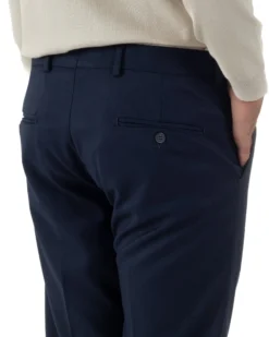 Pantaloni Uomo Viscosa Abbottonatura Allungata Elegante Classico Blu P6430A