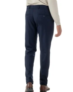 Pantaloni Uomo Viscosa Abbottonatura Allungata Elegante Classico Blu P6430A