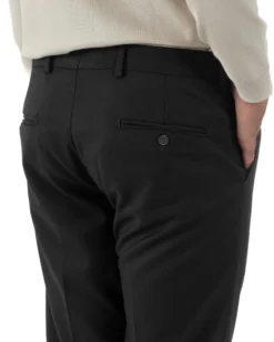 Pantaloni Uomo Viscosa Abbottonatura Allungata Elegante Classico Nero P6431A