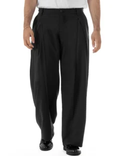 Pantaloni uomo viscosa baggy wide fit pinces estivo nero GIOSAL-P6459A