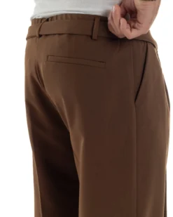 Pantaloni Uomo Viscosa Baggy Fondo Ampio Fusciacca Marrone GIOSAL-P6288A