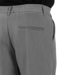 Pantaloni uomo viscosa baggy fondo ampio elastico sul retro abbottonatura allungata grigio GIOSAL-P6261A