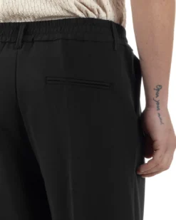 Pantaloni uomo viscosa baggy fondo ampio elastico sul retro abbottonatura allungata nero GIOSAL-P6257A