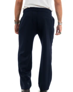 Pantaloni uomo viscosa baggy fondo ampio fusciacca blu GIOSAL-P6487A