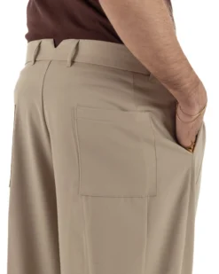 Pantaloni uomo viscosa pinces barrel fit strutturato beige GIOSAL-P6478A
