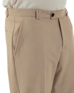 Pantaloni Uomo Viscosa Tasca America Abbottonatura Allungata Capri Sartoriale Camel GIOSAL-P6243A