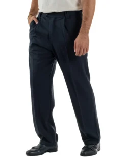 Pantaloni Viscosa Uomo Baggy Fondo Ampio Blu P5916A