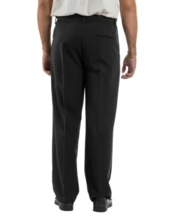 Pantaloni Viscosa Uomo Baggy Fondo Ampio Nero P5917A