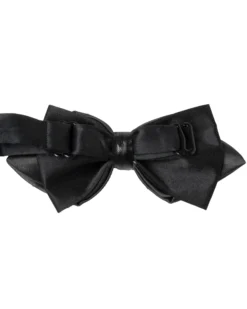 Papillon Uomo Unisex Con Punte Elegante Cerimonia Bicolore Tinta Unita Nero GIOSAL-CP1133A