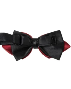 Papillon Uomo Unisex Con Punte Elegante Cerimonia Bicolore Tinta Unita Bordeaux GIOSAL-CP1131A