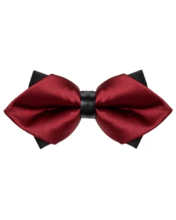 Papillon Uomo Unisex Con Punte Elegante Cerimonia Bicolore Tinta Unita Bordeaux GIOSAL-CP1131A