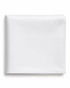 Pochette da taschino uomo unisex fazzoletto satinato tinta unita bianco GIOSAL-FZ1004A