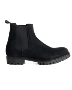 Scarpe Uomo Beatles Stivaletto Chelsea Camoscio Fondo Gomma Roccia Blu GIOSAL-S1298A