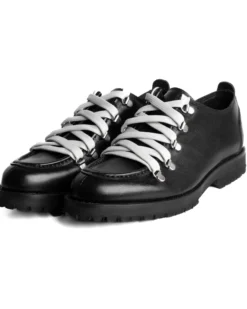 Scarpe Uomo Mocassini Ingegnere Con Ganci E Lacci Casual Ecopelle Tinta Unita Nero GIOSAL-S1255A