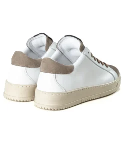 Scarpe Uomo Sneakers Bianche Casual Sportive Ecopelle Camoscio Beige GIOSAL-S1238A