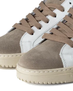 Scarpe Uomo Sneakers Bianche Casual Sportive Ecopelle Camoscio Beige GIOSAL-S1238A