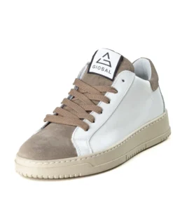 Scarpe Uomo Sneakers Bianche Casual Sportive Ecopelle Camoscio Beige GIOSAL-S1238A