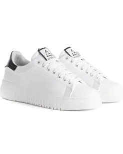 Scarpe Uomo Sneakers Bianche Ecopelle Nere Basic Casual Eleganti Sportive GIOSAL-S1186A