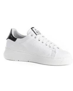 Scarpe Uomo Sneakers Bianche Ecopelle Nere Basic Casual Eleganti Sportive GIOSAL-S1186A